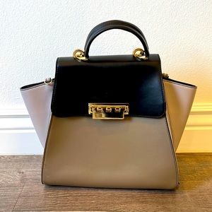 Zac Posen Eartha Bag, Taupe & Black, with storage bag and tag